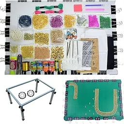 Prabhas Designs - Box Type Aari Stand 24 X 16-inch With 24 Clips and Complete Materials (44 Items to Learn Basic and Advanced Embroidery)-picture-23