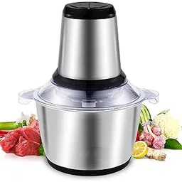 PRAGAT VIEW Stainless Steel Electric Meat Grinders with Bowl Heavy for Kitchen Food Chopper, Meat, Vegetables, Onion, Garlic Slicer Dicer, Fruit & Nuts Blender (2L, 300 Watts)-picture-11