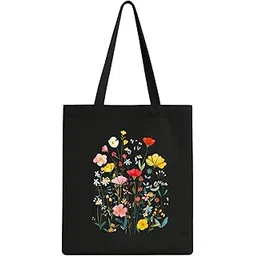 prageet Double Side Print Canvas Tote Bag with Zipper 350 GSM Cotton-picture-52