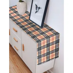 prakartik 135 cm Dining Table Runner - Burberry Theme,Digital Print, (135X33 cm) Beige & Black image 1