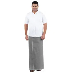 prakasam cotton Mens Premium KFC Plain Welcro pocket Dhoti (KFC-PLN-PURPLE) image 1