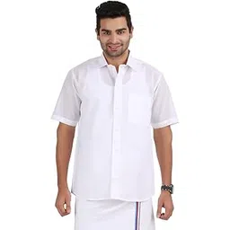 prakasam cotton Men's Formal Mono Cotton Regular Fit Half Sleeve Shirt-picture-56