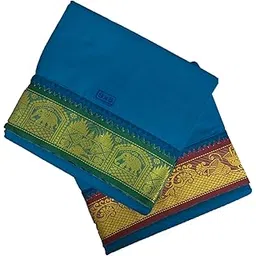 prakasam cotton Mens Panchakacham 9X5 Unbleached Cotton Colour Dhoti + Towel set (ROYAL BLUE)-picture-17