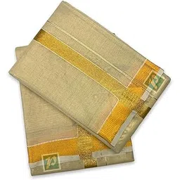 prakasam cotton Mens Tissue Wedding Jari Set (Tissue Dhoti & Towel set 8X4 Only) Dhoti 1.28X3.60mtrs & Towel 1.28 x 1.80 mtrs/Dhoti & Towel with golden jari border-picture-24