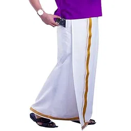 prakasam cotton Welcro pocket dhoti for mens/Jari border welcro pocket Stitched Dhoti for Mens-picture-47