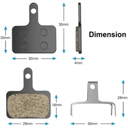 prakmo 2-Pair Bicycle Disc Brake Pads for MTB Mountain Bike - Resin Cycling Brake Pad Bicycle Brake Disk image 2
