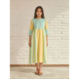 Prakriti Jaipur Multi-Colored Iris Color-block Midi Dress-picture-14