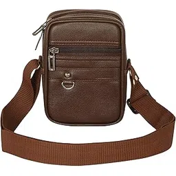 pramadda pure luxury Gloss Leather Small Sling Bag for Men | Chest Slinger bag | Crossbody Bag| Side Bag Men | Mini Leather Slings | Corporate Gift Item | Passport Sling.-picture-23