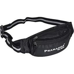 pramadda pure luxury Waist Pack Travel Handy Hiking Zip Pouch Document Money Phone Belt Sport Bag Bum Bag for Men and Women Nylon Small Travelling Hiking Jogging Camping Cycling Beg (Classic Black)-picture-36