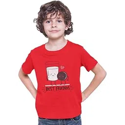 pranawan clothing Friendship Day Special Kids' Cotton T-Shirt - Fun, Comfortable, and Perfect for Everyday Wear 1Design-picture-17