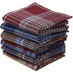 Prasansha Enterprises Multicolor Men's 100% Pure Cotton checks Handkerchief ["Multicolor"] Handkerchief-picture-15