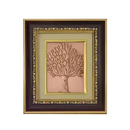 Pray Everyday Brown & Copper Toned Snake Climbing Tree Self Design Wall Photo Frame-picture-36