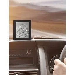 Pray Everyday Brown Silver Plated Sai Baba Rectangle Table Photo Frame-picture-26