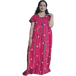 prayagi Women's Cotton Printed Maxi Nighty-picture-38