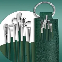 PRAYASHAY TRADELINK 6 Pcs Ear Pick Ear Wax Removal Kit, Ear Cleansing Tool Set, Ear Curette Cleaner, 360° Spiral Design Ear Canal Cleaner Stainless Steel, with a Storage Box Portable Kit for Adults, Men and Women Home and Travel(multi)-picture-33