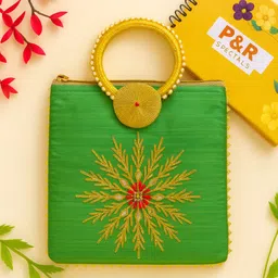 prcraft Women Green Potli-picture-15