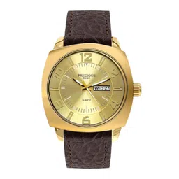 Precious Duke Men Leather Straps Analogue Watch PD_749842667592-Gold-Brown-picture-24