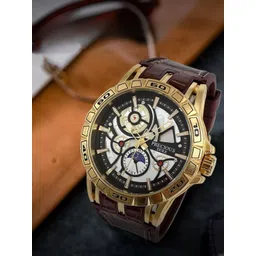 Precious Duke Men Skeleton Dial Analogue Watch PD_897248815884_Brown_93-Gold Shell-picture-39
