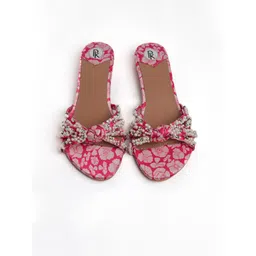 Preet Kaur Women Embellished Open Toe Leather Flats-picture-13