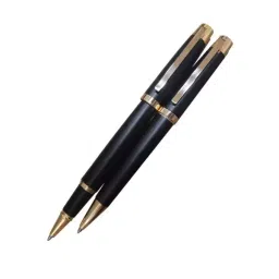 PREMEC Roller & Ball Pen Set Brass Matt Black with Gold Plated Cap, PRBGSET-2700-picture-28