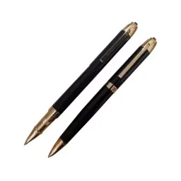 PREMEC Roller Ball Pen Brass Glossy Black with Gold Plated Trim, PRBSET-2600-picture-13
