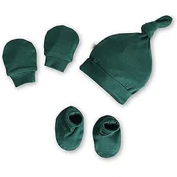 Premium Bamboo Muslin Baby Set Ultra-Soft Newborn Essentials Including Cap, Mittens, and Socks for Ultimate Comfort and Breathability | Huntgreen | 0-3M-picture-18