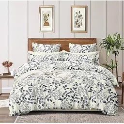 Premium Glace Cotton Duvet Cover/Comforter Cover/Rajai Cover/Blanket Cover/Quilt Cover King Size 90"X100" Inches - (Double 90X100, Off-White Spring), 180 Tc, 1 Count, Zip-picture-22