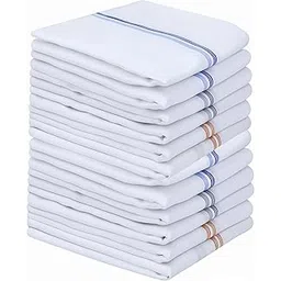 Premium Handkerchief | 60'S Handpick Cotton Fabric | Handkerchief for Men | Handkerchief for Boys | Men's Sofft Handkerchief Set | Fancy Border | CL-1 | White | 46cm X 46cm-picture-23