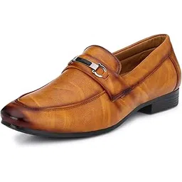 Premium Napa Leatherette Tan Brown Designer Slip-On Office Party Ethnic Wear Shoe Island Formal Shoes Shoe Island for Men (CLS6053-AZ)-picture-11