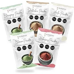 Premium Nourishing Skin & Hair Combo of 5 - Bhringraj, Shikhkai, Amla, Bharmi, Hibicus Powders | 100% Natural Hair & Skin Care Powder For Natural Glow,Strong Hair & Dual Purpose Beauty Powder-picture-16