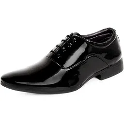 Premium Oxfords Patent Leatherette Designer Black Lace-Up Office Party Ethnic Wear Formal Shoes Shoe Island for Men (M5404-AZ)-picture-33