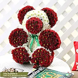 Premium Red & White Floral Teddy Bear-picture-25