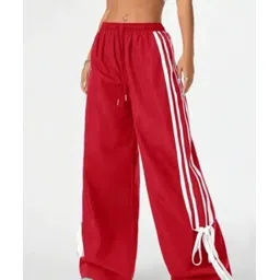 preppo Women Striped Red Track Pants-picture-25