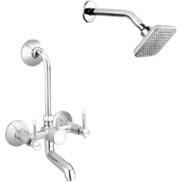 Prestige Croma 2 Pcs Brass Chrome Finish Wall Mixer &a; Cruzz Shower Head Set-picture-27
