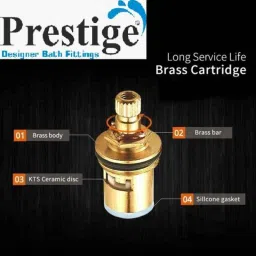 Prestige Dove 2  Pcs Brass Chrome Finish Sink Cock &a; Long Body Bib Cock Set image 2