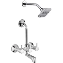 Prestige Dove 2 Pcs Brass Chrome Finish Wall Mixer &a; Cruzz Shower Head Set-picture-10