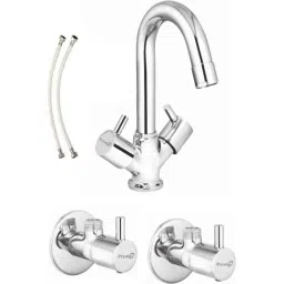 Prestige Dove 3 Pcs Brass Chrome Finish Angle Cock, Connection Pipe &a; Center Hole Mixer Set (Pack of 2)-picture-20