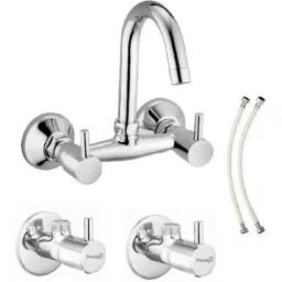 Prestige Dove 3 Pcs Brass Chrome Finish Sink Mixer, Connection Pipe &a; Angle Cock Set-picture-24