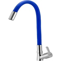 Prestige EVA Brass Chrome Finish Blue Flexible Swan Neck Pillar Tap-picture-36