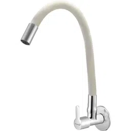 Prestige EVA Brass Chrome Finish White Flexible Sink Cock-picture-44