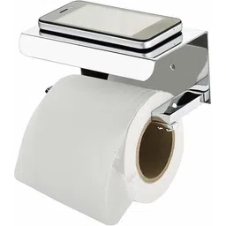prestige Platinum 304 Grade Toilet Paper Holder with Mobile Phone Stand - Bathroom Accessories (Chrome Finish) Steel Toilet Paper Holder-picture-28