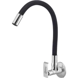 Prestige Qubix Brass Chrome Finish Black Flexible Sink Cock-picture-32