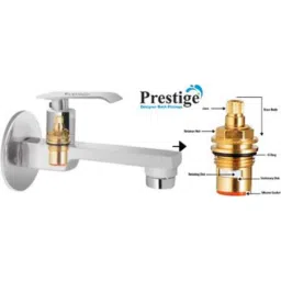Prestige Qubix Brass Chrome Finish Long Body Bib Cock image 3