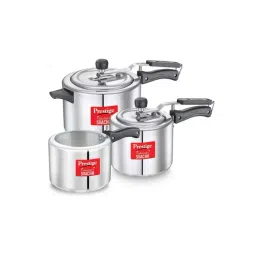 Prestige Silver Aluminium Inner Lid Pressure Cooker Set (2 L, 3 L, 5 L)-picture-48