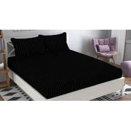 presto Black Solids 210 TC Cotton King Size Bedsheet image 1