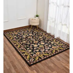 presto Black Traditional Wool 5 ft x 7 ft Hand Tufted Carpet-picture-14