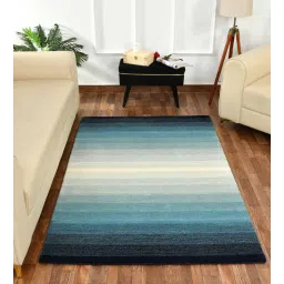 presto Blue Abstract Wool 6 ft x 9 ft Hand Tufted Carpet-picture-31