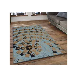 Presto Blue & Beige Polyester Carpet-picture-28