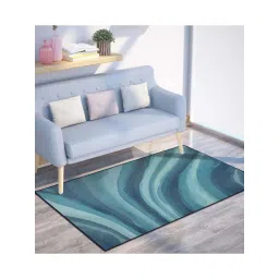 Presto Blue Polyester Washable Carpet-picture-19