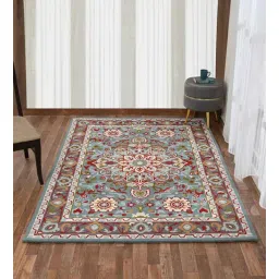 presto Blue Traditional Wool 6 ft x 9 ft Hand Tufted Carpet-picture-29